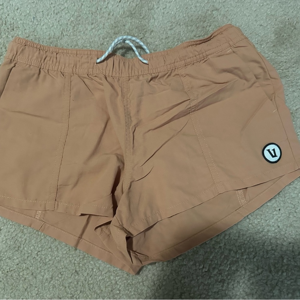 Vuori Women's Athletic Shorts in Tan